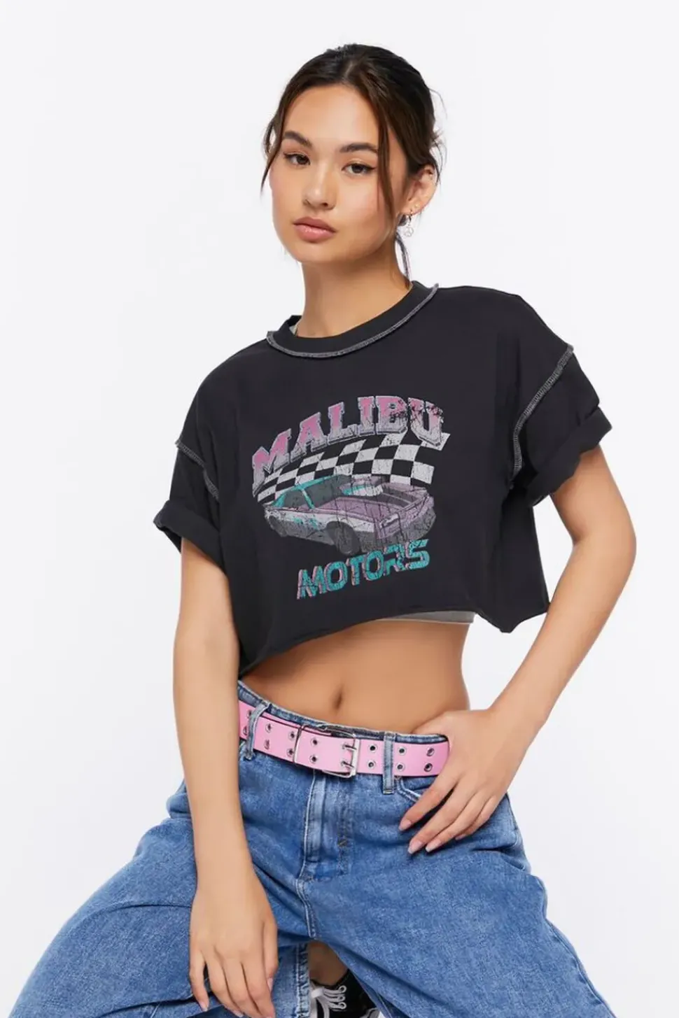 Malibu Motors Graphic Raw-Cut Tee
