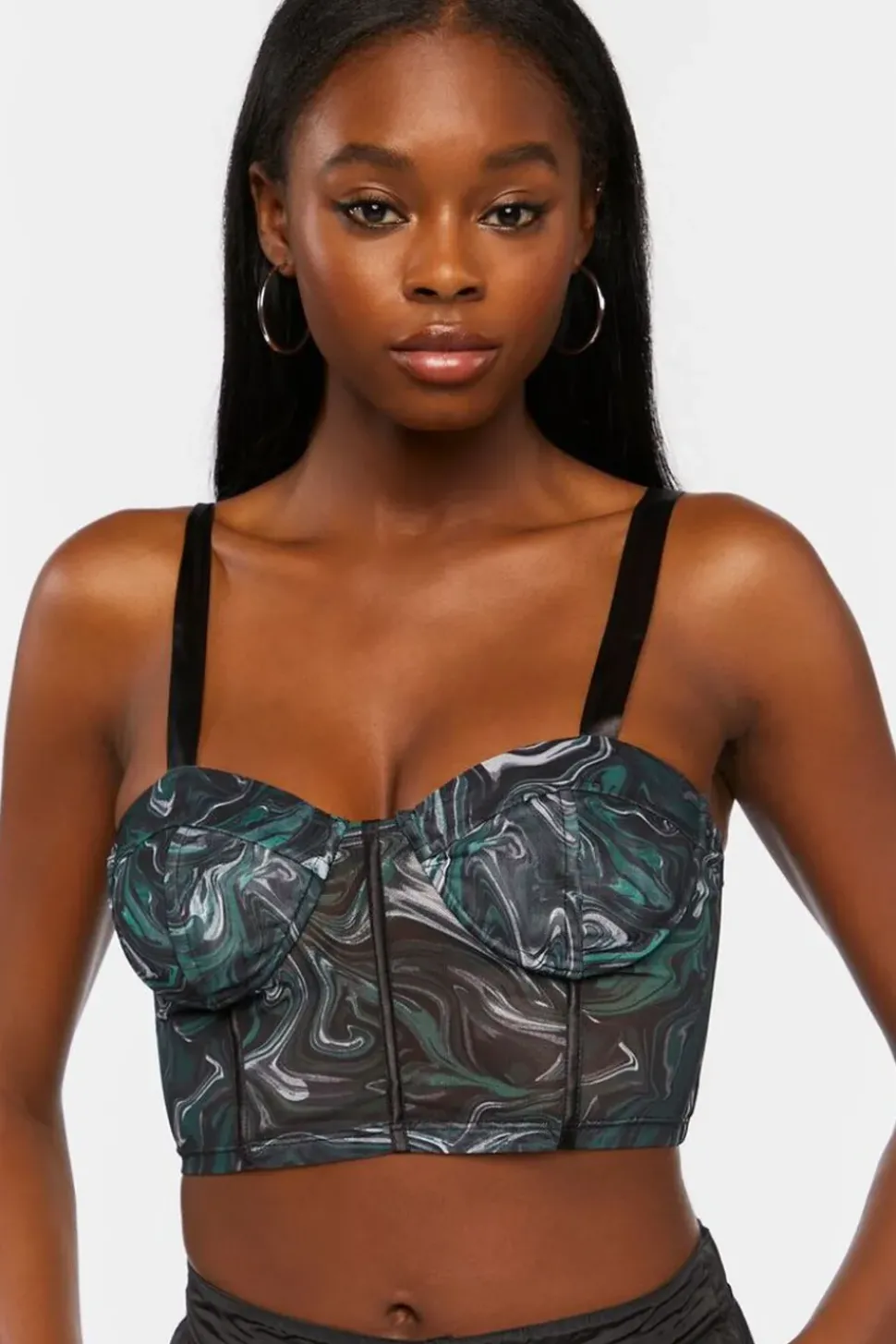 Marble Bustier Crop Top
