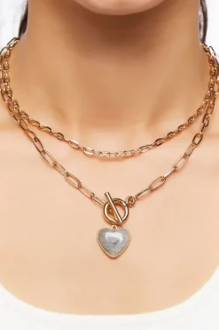 Marble Heart Layered Necklace