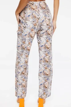 Marble Print Canvas Pants