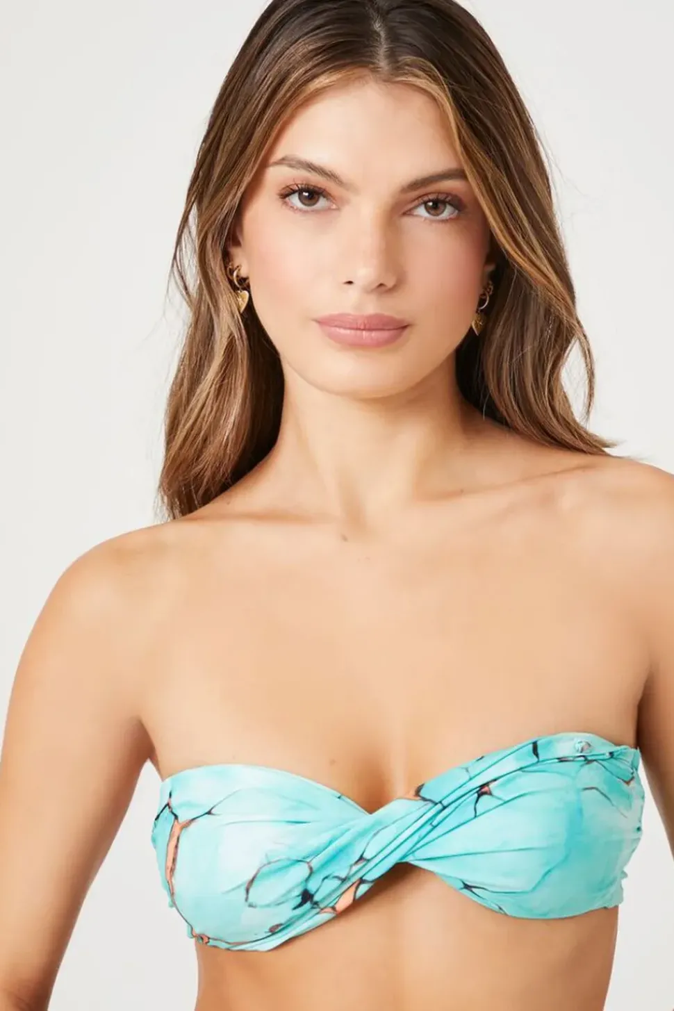 Marble Print Halter Bikini Top