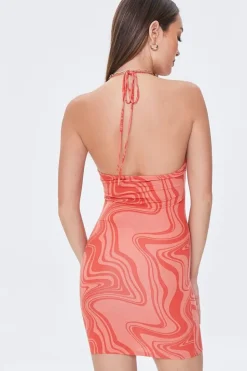 Marble Print Halter Dress