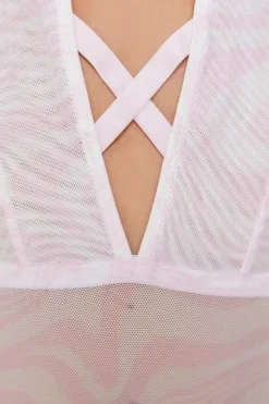 Marble Print Lingerie Bodysuit