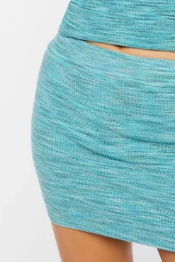 Marled Bodycon Mini Skirt