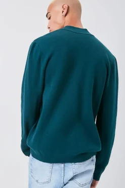 Marled Knit Half-Zip Sweater