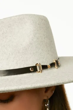 Marled Wide-Brim Fedora Hat
