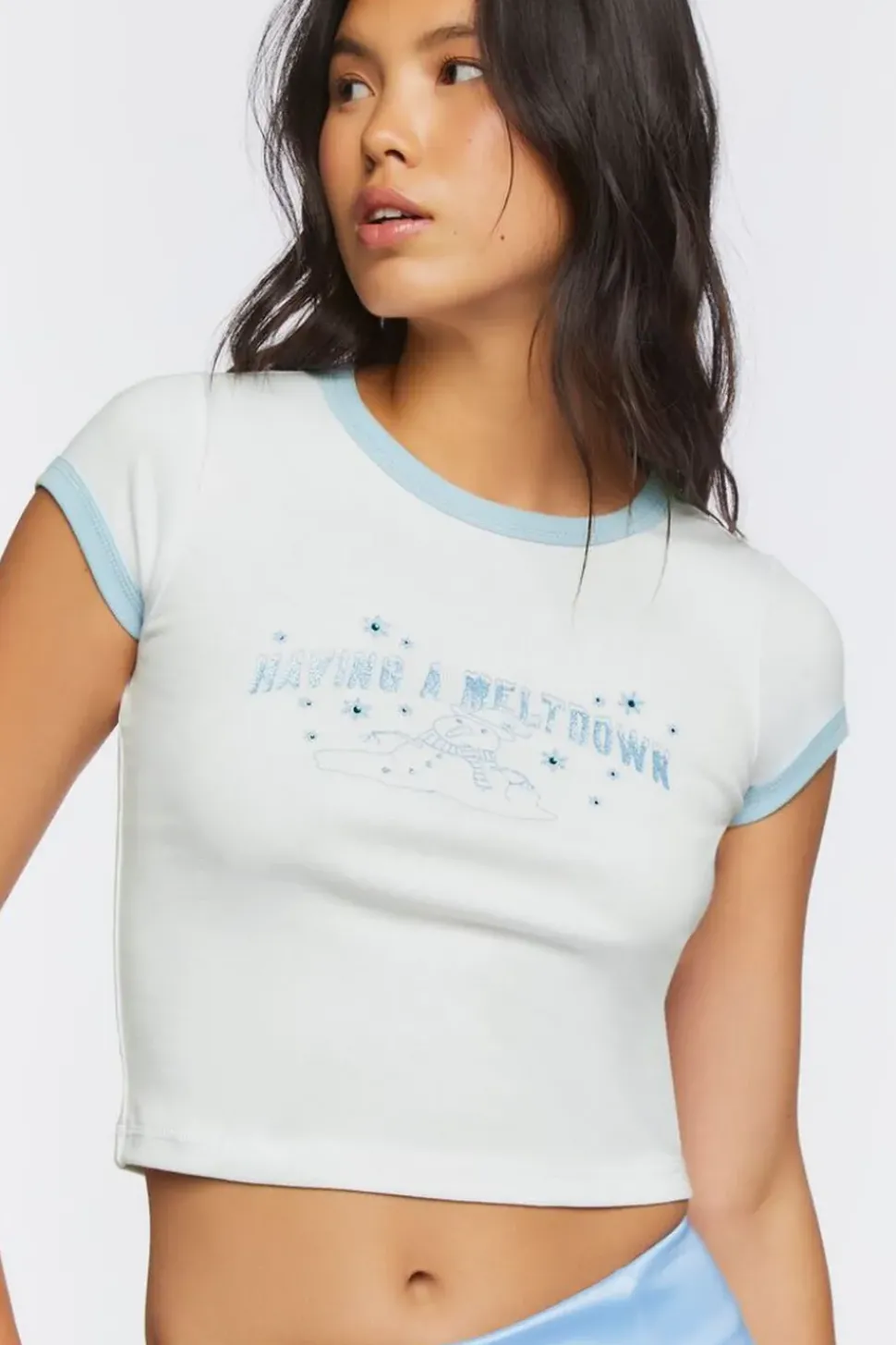 Meltdown Graphic Ringer Baby Tee