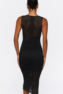 Mesh Bodycon Midi Dress