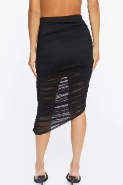 Mesh Bodycon Midi Skirt