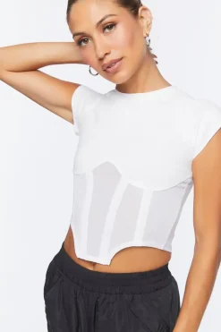 Mesh Bustier Cropped Tee