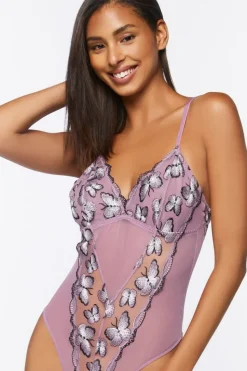 Mesh Butterfly Lingerie Bodysuit