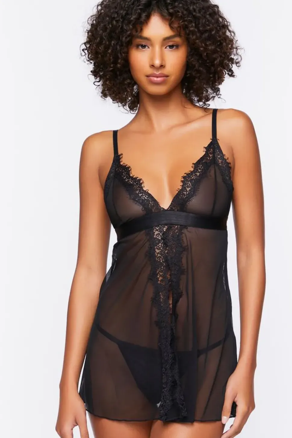 Mesh Cami & Thong Lingerie Set