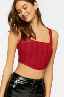 Mesh Corset Crop Top