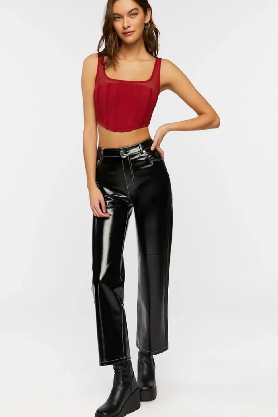 Mesh Corset Crop Top