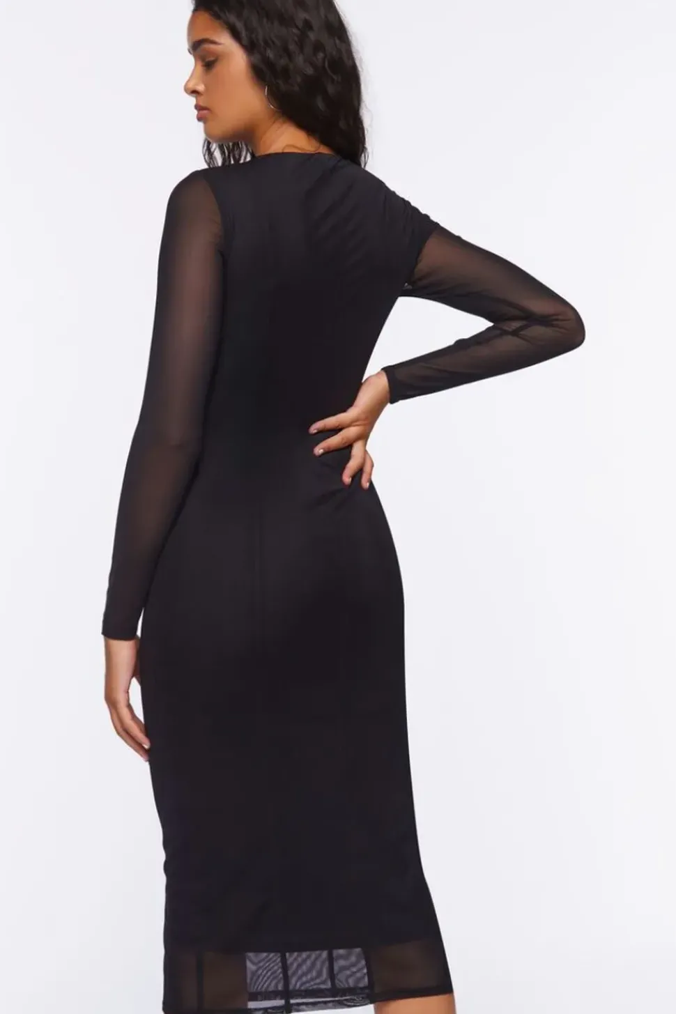 Mesh Cutout Midi Dress
