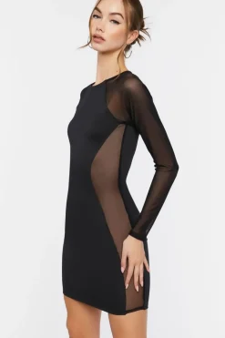 Mesh Cutout Mini Dress