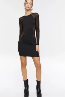 Mesh Cutout Mini Dress