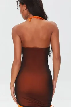 Mesh Halter Mini Dress