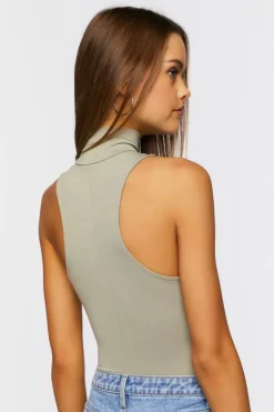 Mesh Mock Neck Bodysuit
