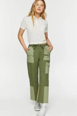 Mesh Netted Cropped Polo Shirt