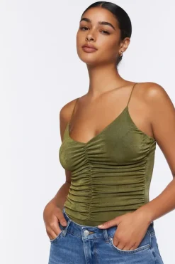 Mesh Ruched Cami Bodysuit