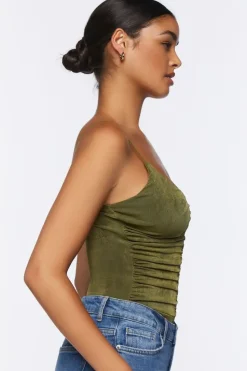 Mesh Ruched Cami Bodysuit