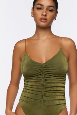 Mesh Ruched Cami Bodysuit