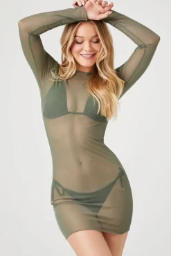 Mesh Swim Cover-Up Dress