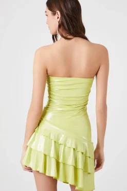Metallic Asymmetrical Tube Dress