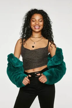 Metallic Cowl Neck Cami