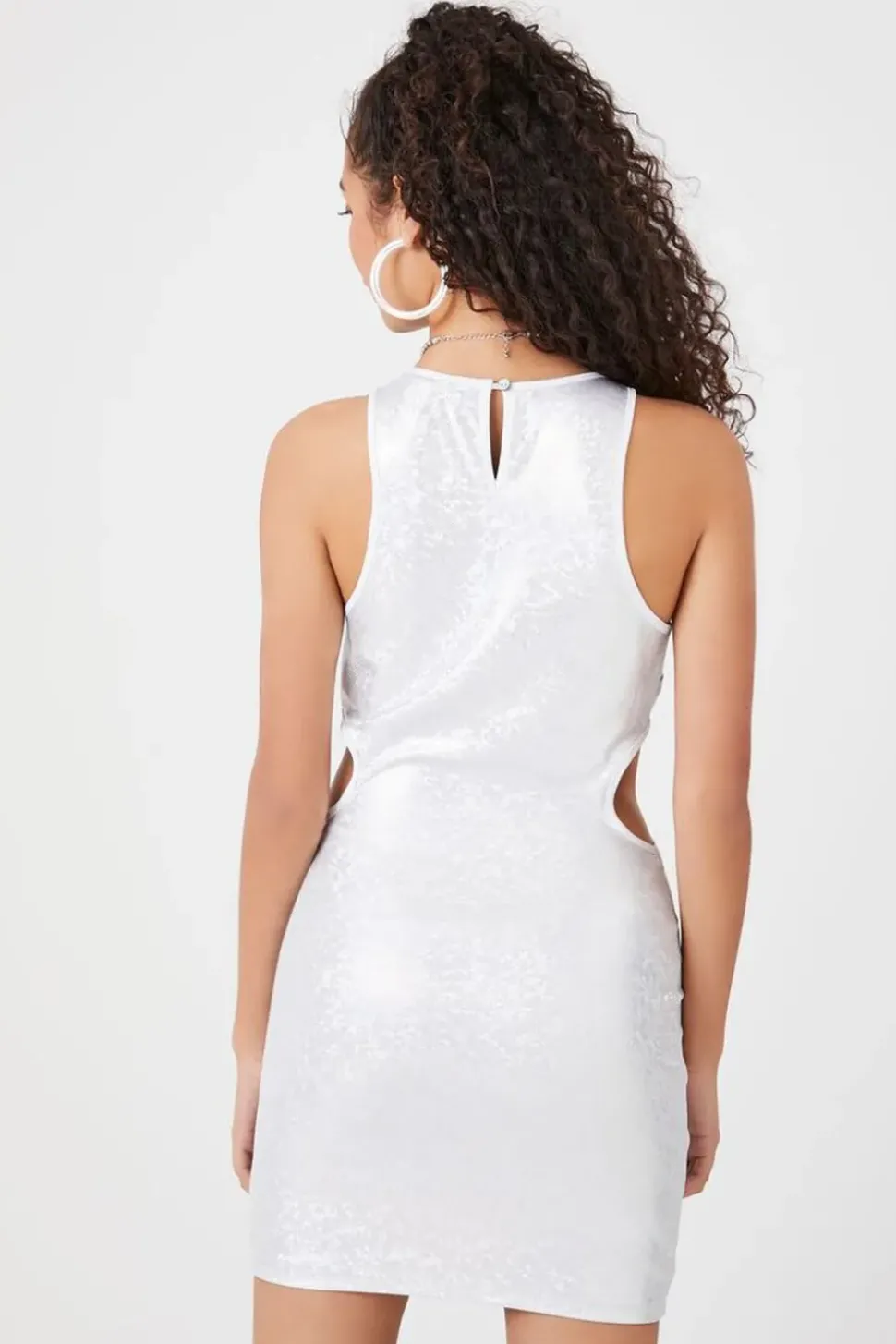 Metallic Cutout Mini Dress