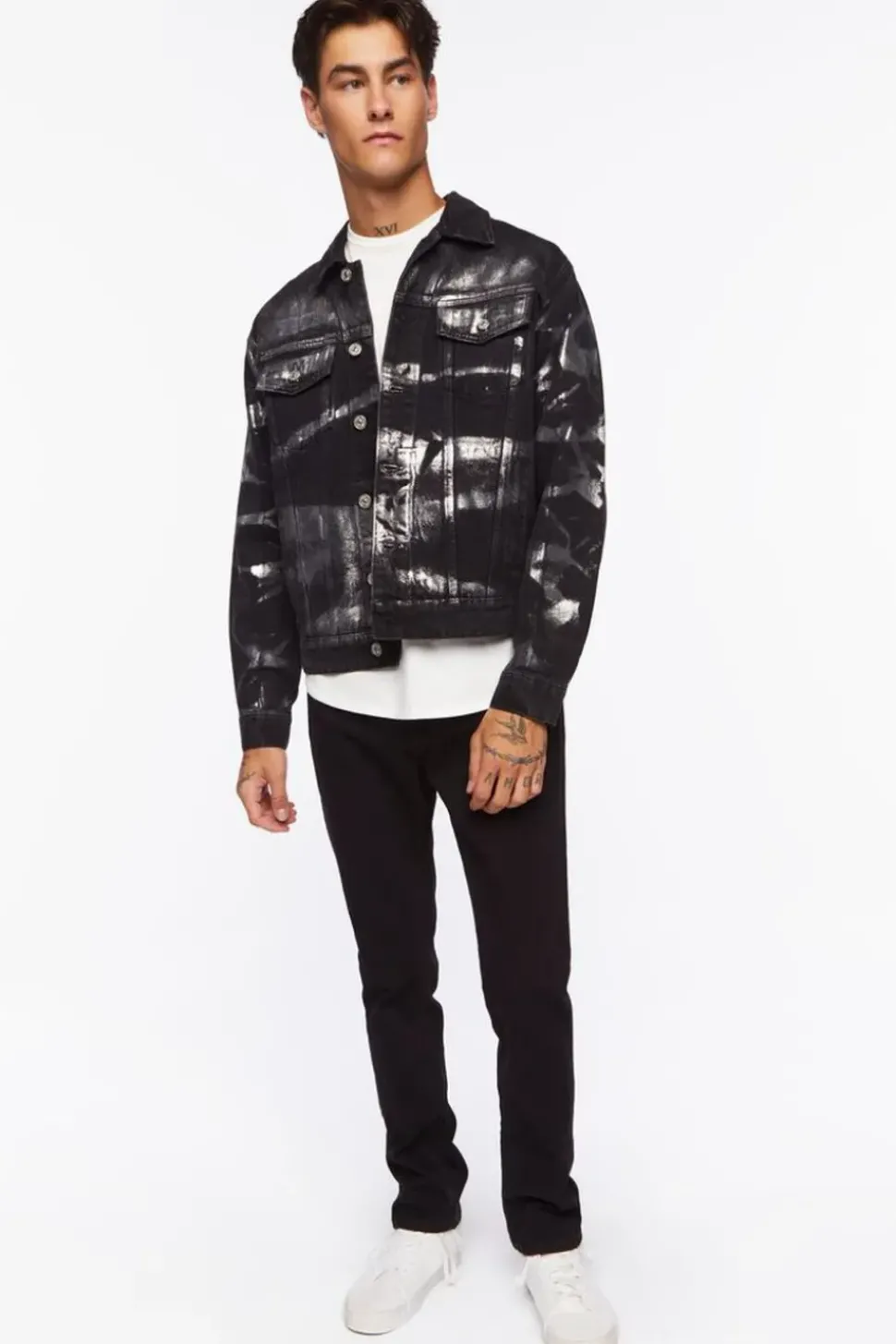Metallic Denim Trucker Jacket
