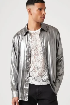 Metallic Long-Sleeve Shirt