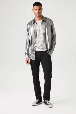 Metallic Long-Sleeve Shirt
