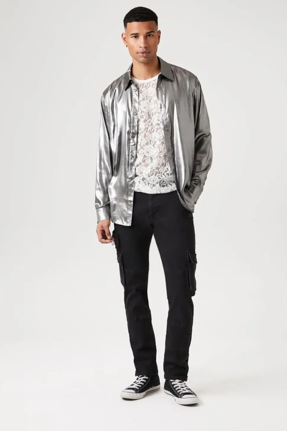 Metallic Long-Sleeve Shirt