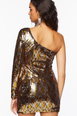 Metallic Sequin Mini Dress