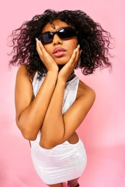 Metallic Shield Sunglasses
