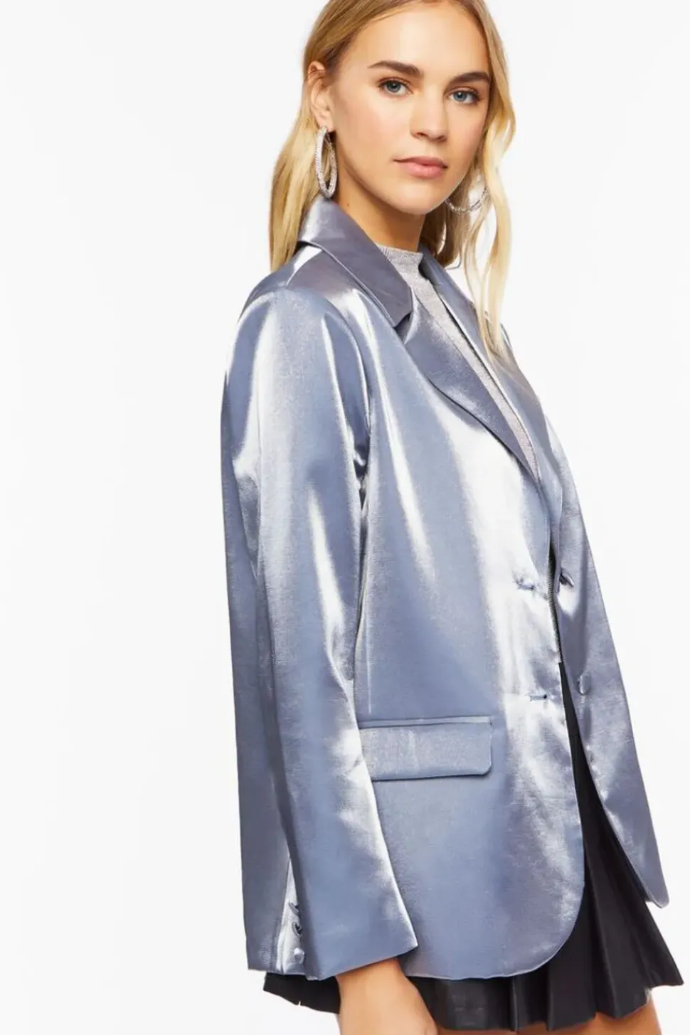 Metallic Single-Breasted Blazer
