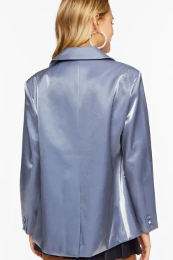 Metallic Single-Breasted Blazer