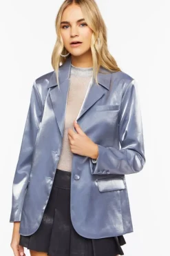 Metallic Single-Breasted Blazer