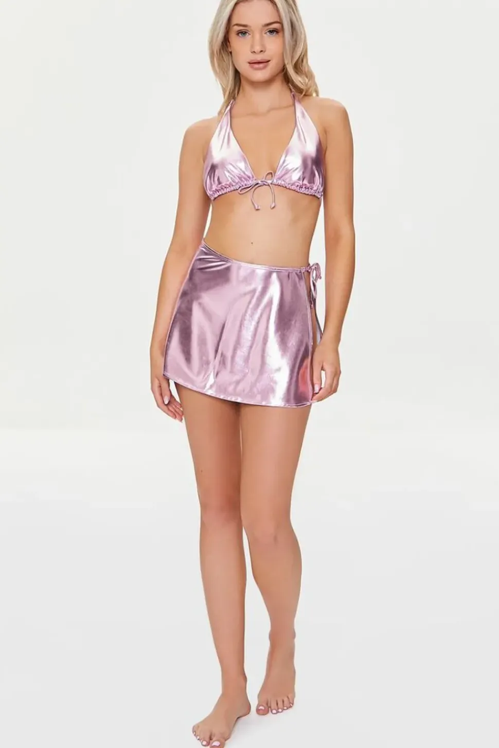 Metallic Swim Cover-Up Skirt
