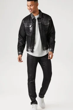 Metallic Wash Slim-Fit Jeans