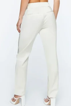 Micro-Cutout Straight-Leg Pants