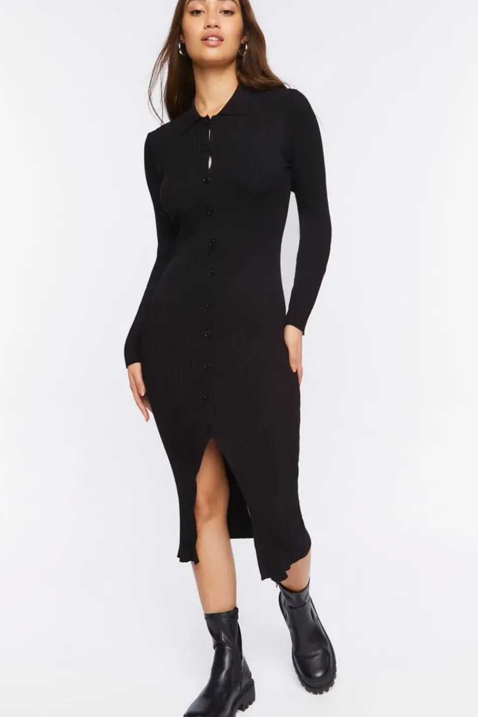 Midi Shirt Sweater Dress