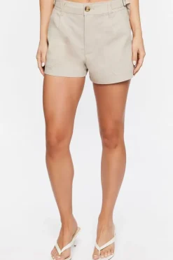 Mid-Rise Buckled Shorts