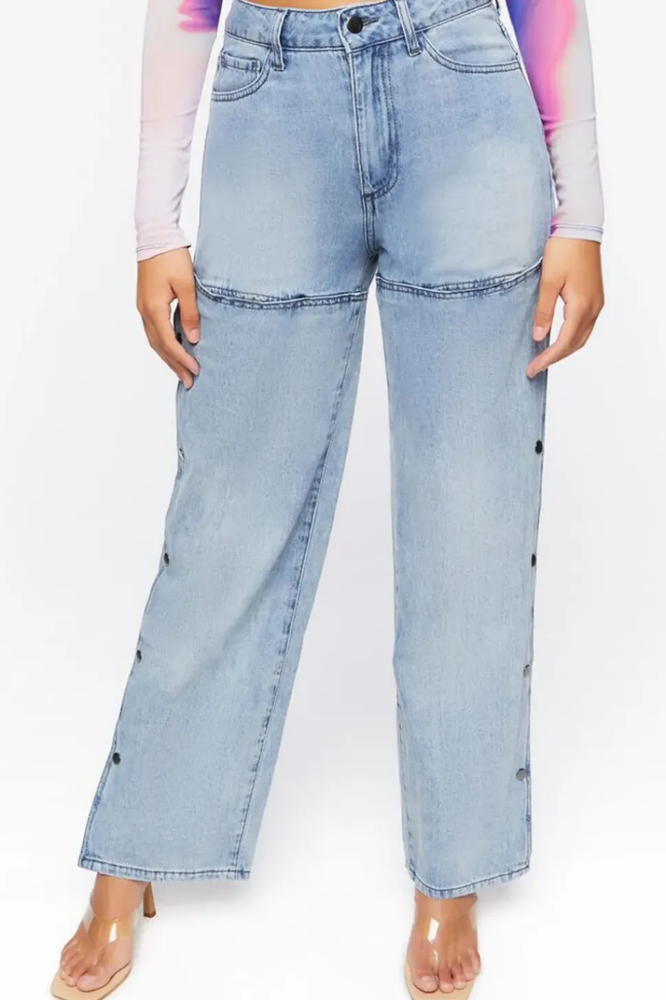Mid-Rise Cutout Jeans