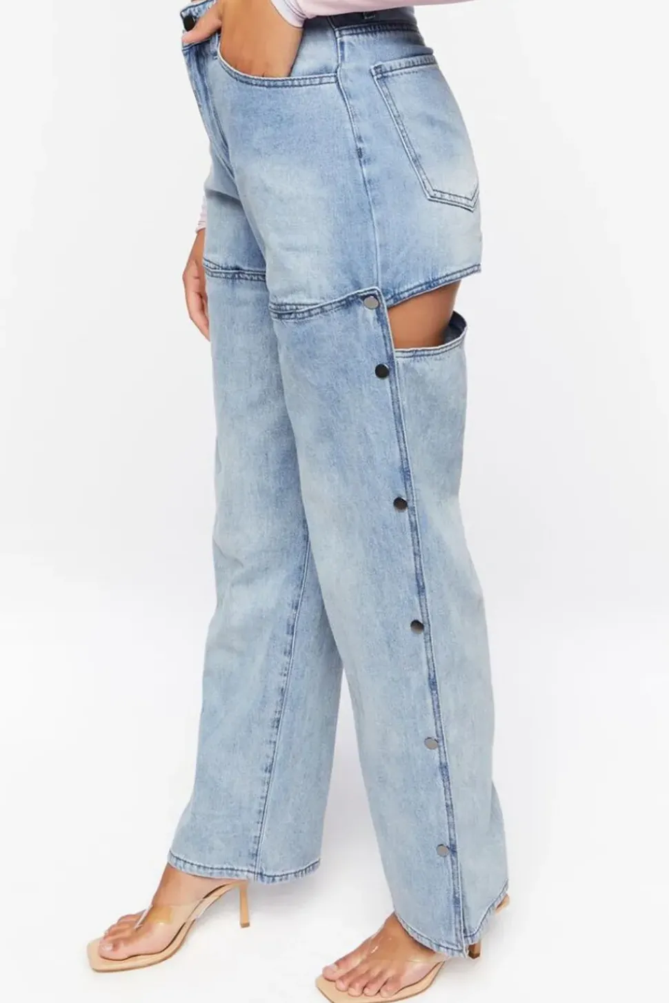 Mid-Rise Cutout Jeans