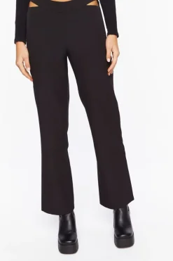 Mid-Rise Cutout Pants