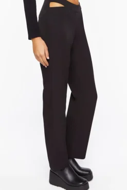 Mid-Rise Cutout Pants