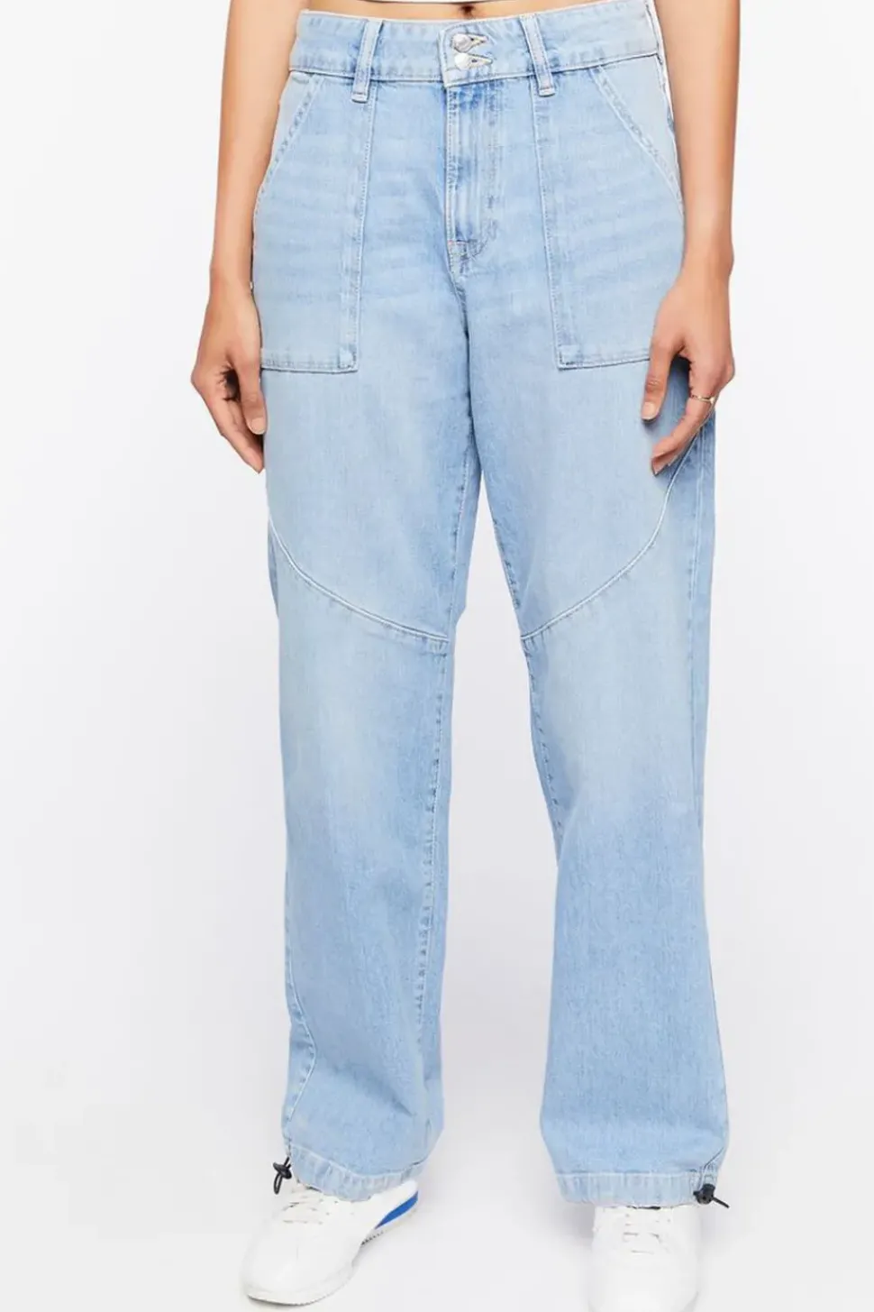 Mid-Rise Denim Joggers